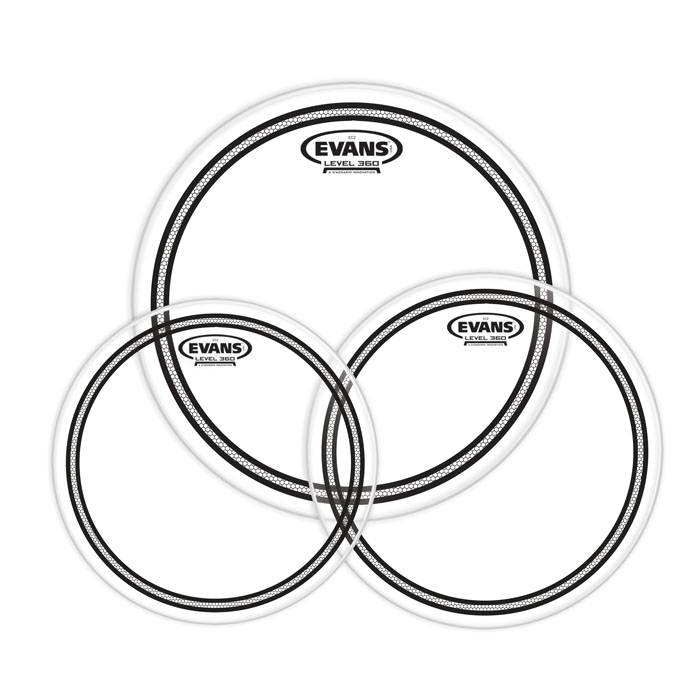 Set Parches - Evans - Ec2 - Para Tom - Transparente - 12, 13, 16 - Capa Doble - Etpec2Clrs