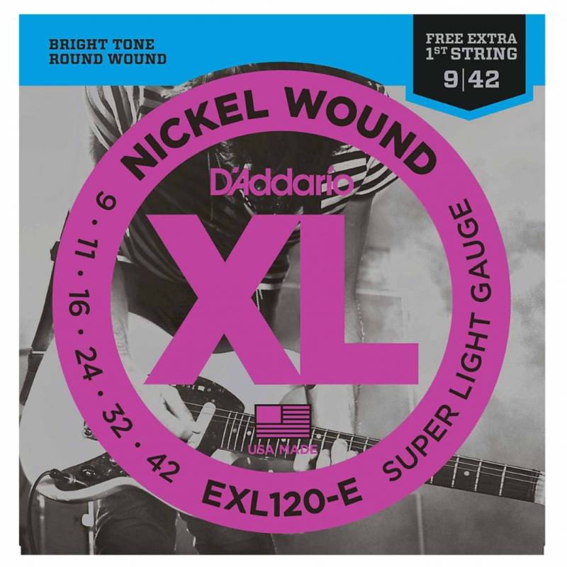 Encordado - Daddario - Guitarra Electrica - 009/042 - Nickel Wound - Exl120-E 1Era Extra