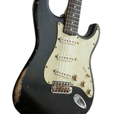 Guitarra Electrica - Leonard - Stratocaster - Relic Gastada - Negro - Lerelicstbk  