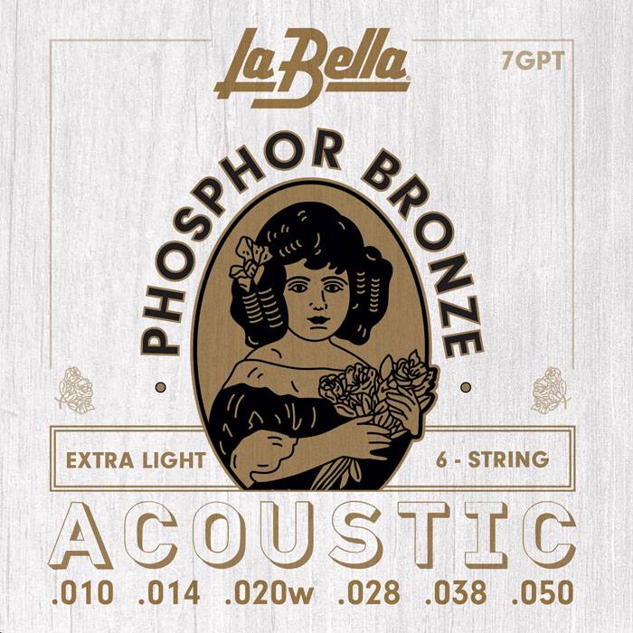 Encordado - La Bella - Guitarra Acustica - Phosphor Bronze - 010/050 - 7Gpt