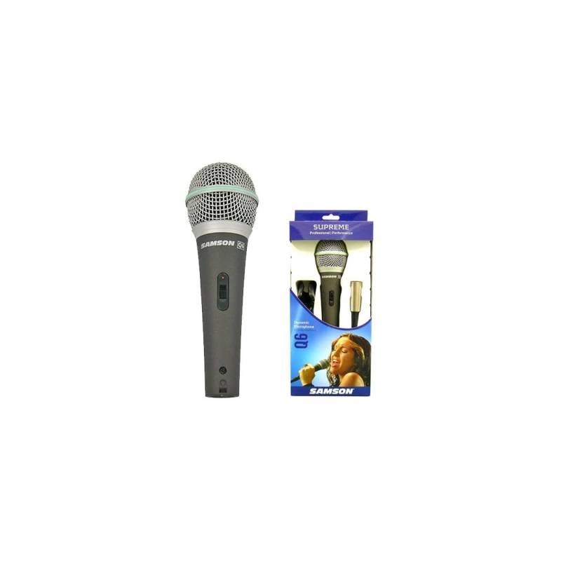 Microfono - Samson - Dinamico - Supercardioide - Profesional Met - Con Corte - Con Cable Xlr/Xlr - Pipeta - Q-6