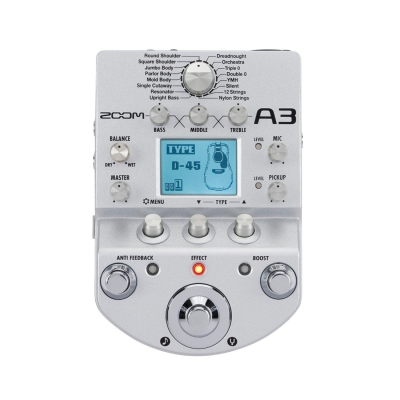 Pedalera - Zoom - Para Guitarra Acustica - 40 Efectos - Compresor - Eq - Modulacion - Delay - Reverb - Afinador - Anti-Feedback - A3  