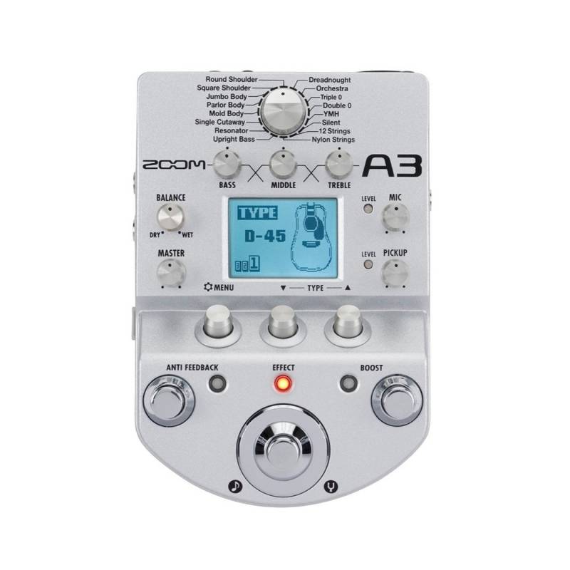 Pedalera - Zoom - Para Guitarra Acustica - 40 Efectos - Compresor - Eq - Modulacion - Delay - Reverb - Afinador - Anti-Feedback - A3