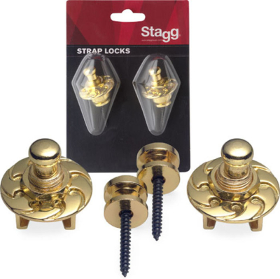 Straplock - Stagg - Trabacorrea - Guitarra Electrica - Dorado - Ssl1Gd  