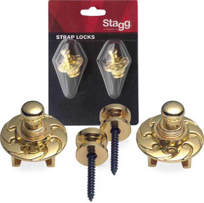 Straplock - Stagg - Trabacorrea - Guitarra Electrica - Dorado - Ssl1Gd