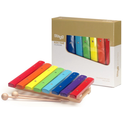 Xilofon - Stagg - De Madera - 8 Notas De Colores - Con Golpeador - Xyloj8Rb  