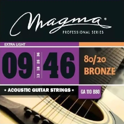 Encordado - Magma - Guitarra Acustica - 80/20 - 009-046 - Ga110B80  