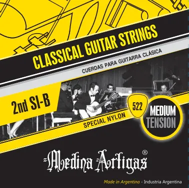 Cuerda - Medina Artigas - 2Da - Guitarra Criolla - Sobre Amarillo - 520-2  