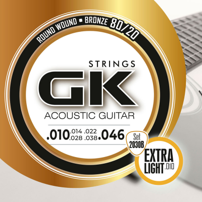 Encordado - Gk - Guitarra Acustica - 80/20 - Bronce - 010-046 - 2030B  
