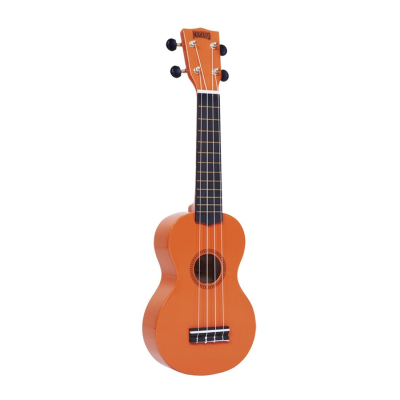 Ukelele - Mahalo - Soprano - Rainbow - Sengon - Diapason Caoba - Encordado Aquila - Puente Caoba - Funda - Naranja Laqueado - Mr1Or  