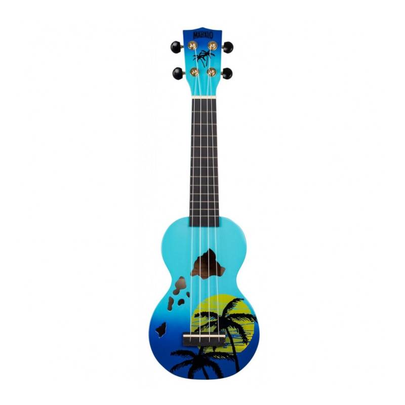 Ukelele - Mahalo - Soprano - Hawai - Sengon - Diapason Caoba - Encordado Aquila - Funda - Azul Esfumado - Md1Habub