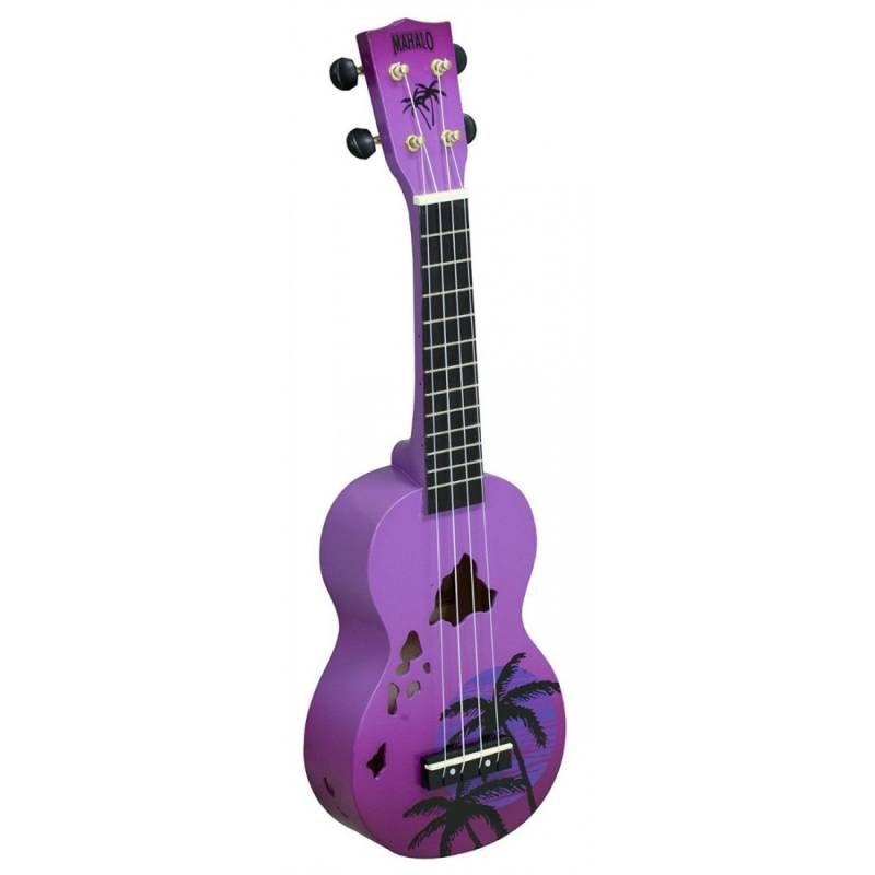 Ukelele - Mahalo - Soprano - Hawai - Sengon - Diapason Caoba - Encordado Aquila - Funda - Violeta Esfumado - Md1Happb
