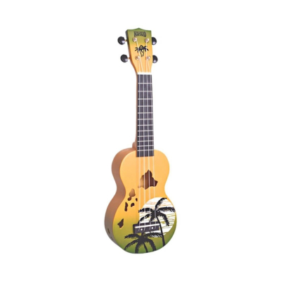 Ukelele - Mahalo - Soprano - Hawai - Sengon - Diapason Caoba - Encordado Aquila - Funda - Verde Esfumado - Md1Hagnb  