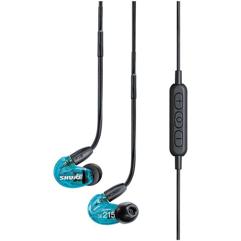 Auricular Intraural - Shure - Azul - Con Cable - Con Bluetooth 4.1 - Multipunto - Control Remoto 3 Botones Y Microfono - 17 Ohms - Bateria Recargable - Se215Spe